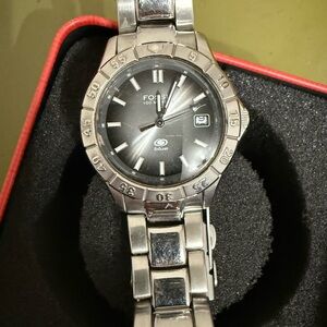 Fossil Silver Watch with Dark Dial